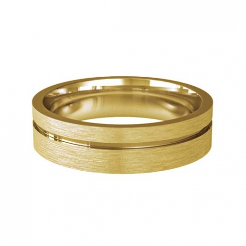 Patterned Designer Yellow Gold Wedding Ring - Pulso